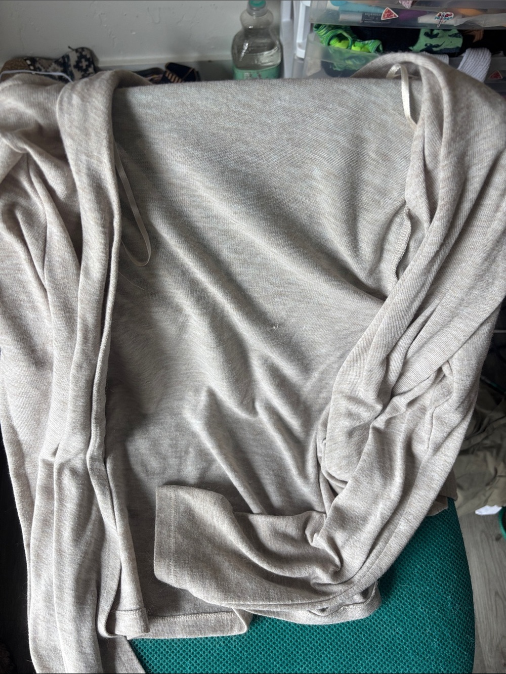 Ambiance Light Beige Open-Front Cardigan